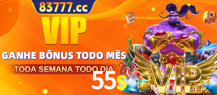 Banner promocional do 55s oferecendo 100% de recompensas adicionais contínuas para quem fizer o login diário (Daily sign-in), com um mascote de coelho.