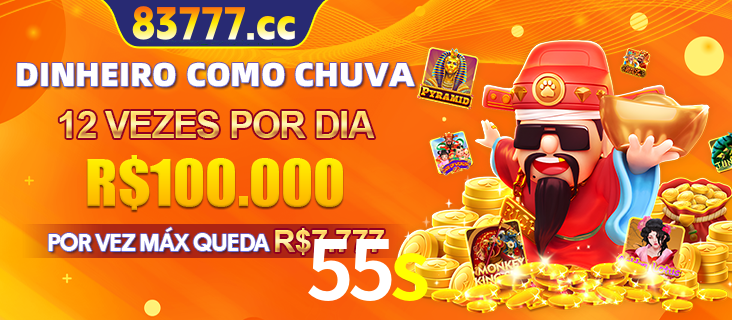 Banner do programa de recompensas Recomende para amigos do 55s, detalhando os bônus por convidar amigos, com prêmios que chegam a R$288.888.