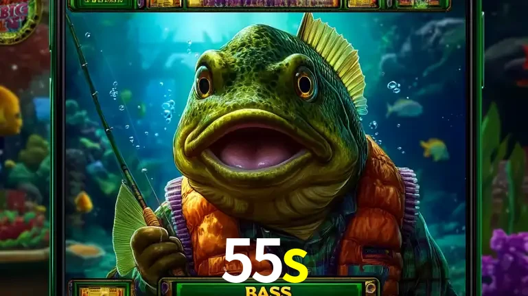 Personagem de peixe pescador do popular jogo de slot com tema de pescaria, uma das emocionantes opções de caça-níqueis para jogar e ganhar no cassino 55s.
